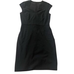 Ann Taylor Petite Navy Cap Sleeve Tailored Dress